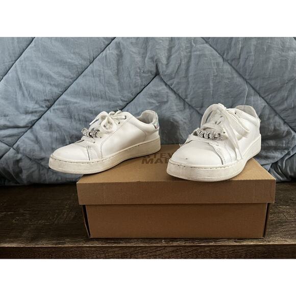 Steve Madden White Jisla Tennis Shoes Girls size 1 - Picture 2 of 6